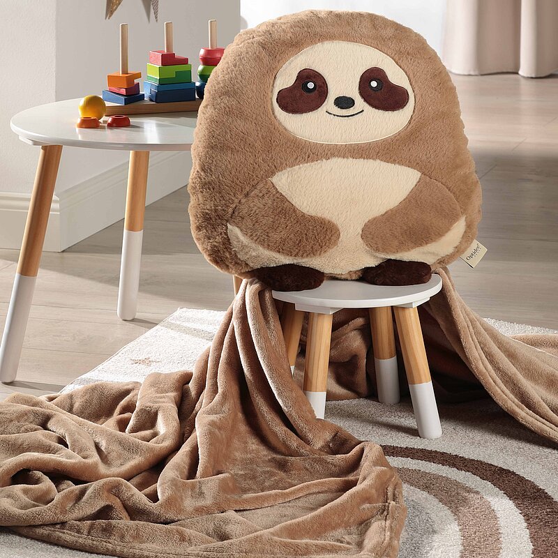Optipluche soft knuffeldier Luiaard met deken